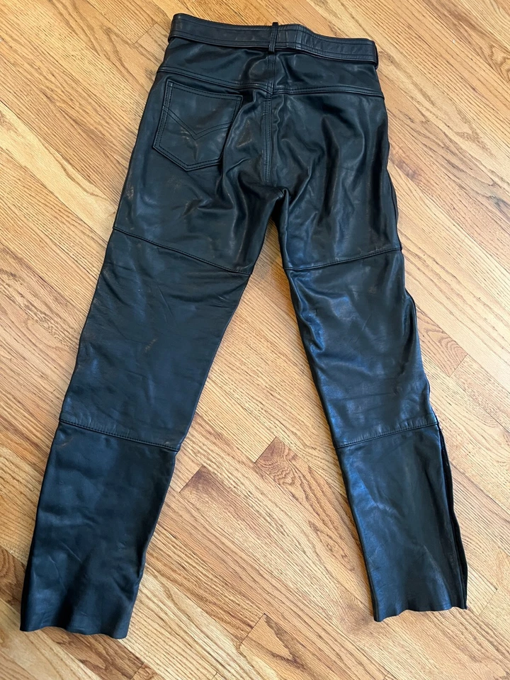 Pantalones de motocicleta de cuero para mujer Hein Gericke x Harley Davidson de colección talla 16 AMF Foto 3 de 4