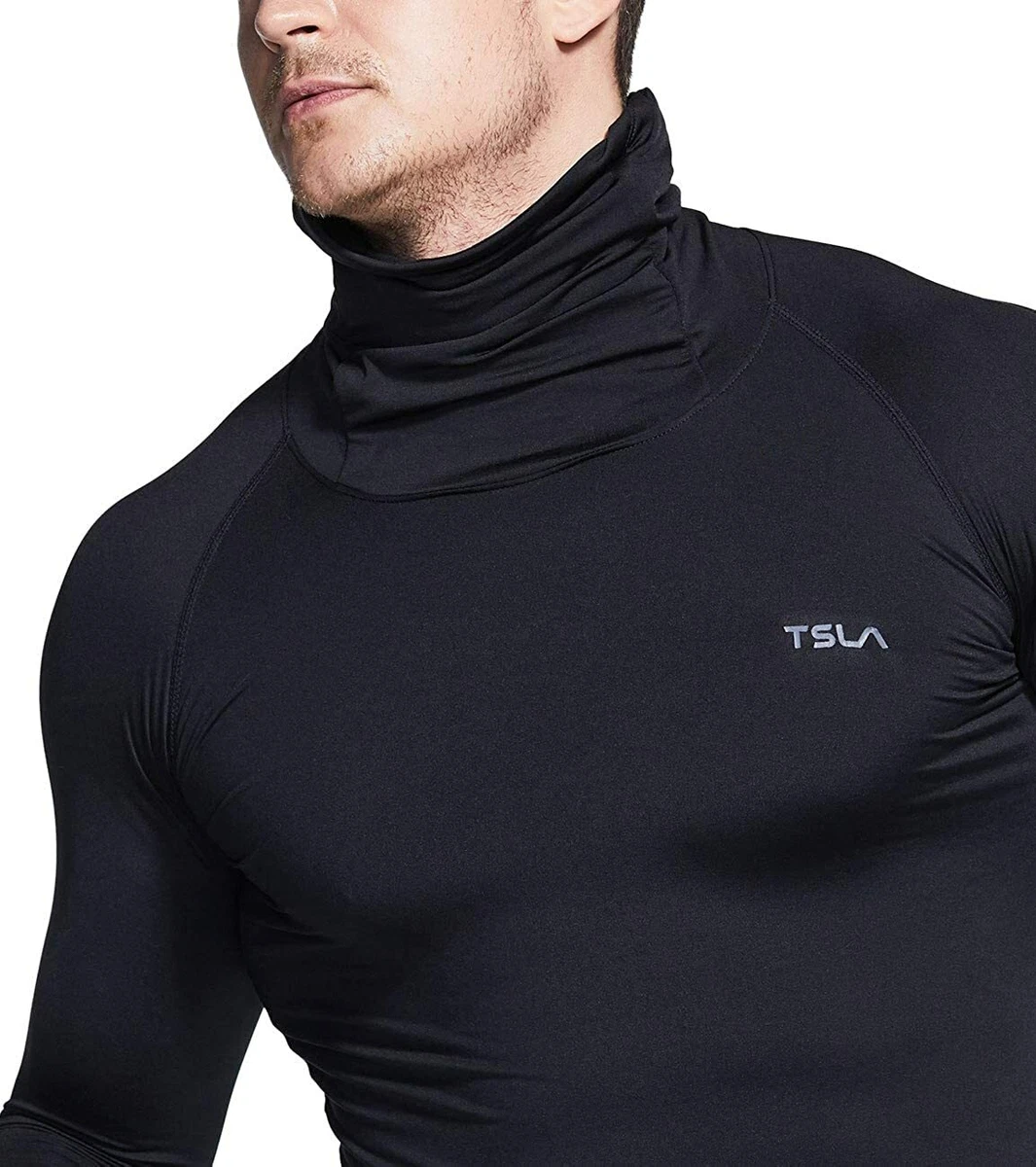 TSLA Men's Thermal Compression Shirts Hoodie with Face Cover, Long Sleeve  Winter Sports Base Layer Top, Active Running Shirt, Heatlock Hoodie Blue, S  : : Fashion