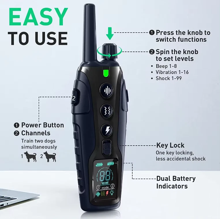 TQT Dog Training Collar - Remote Control 4000FT, 4 Training Modes - Image 4 of 4
