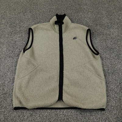 VTG Rei Vest Mens XL Beige Pile Fleece Polartec Zip Gilet Outdoor Hiking  Hunting