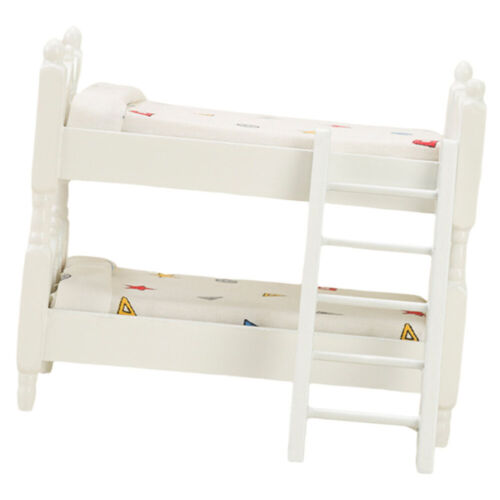 Dollhouse Bunk Bed with Ladder - Miniature Room Decor-DH - Afbeelding 1 van 12