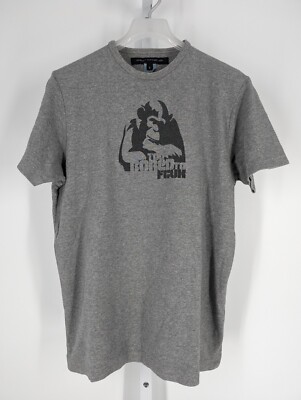 TOO BORED TO FCUK Vtg Y2K Graphic Monkey Ape T Shirt Small French Connection