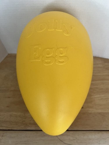 Dog Toy Egg Shaped Ball 10” Yellow Jolly Pet Brand Durable - Picture 7 of 9