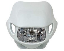 Motorcycle Headlight Motocross Trail Bike Supermoto Streetfighter WHITE