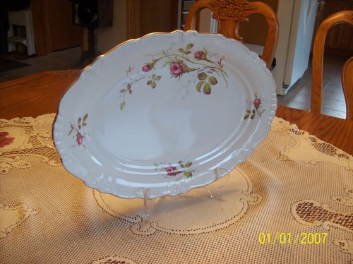 Winterling Moss Rose Vtg Bavaria Fine Porcelain China Oblong Serving Platter - 第 3/9 張圖片