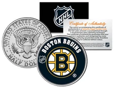 BOSTON BRUINS NHL Hockey JFK Kennedy Half Dollar U.S. Coin * LICENSED *