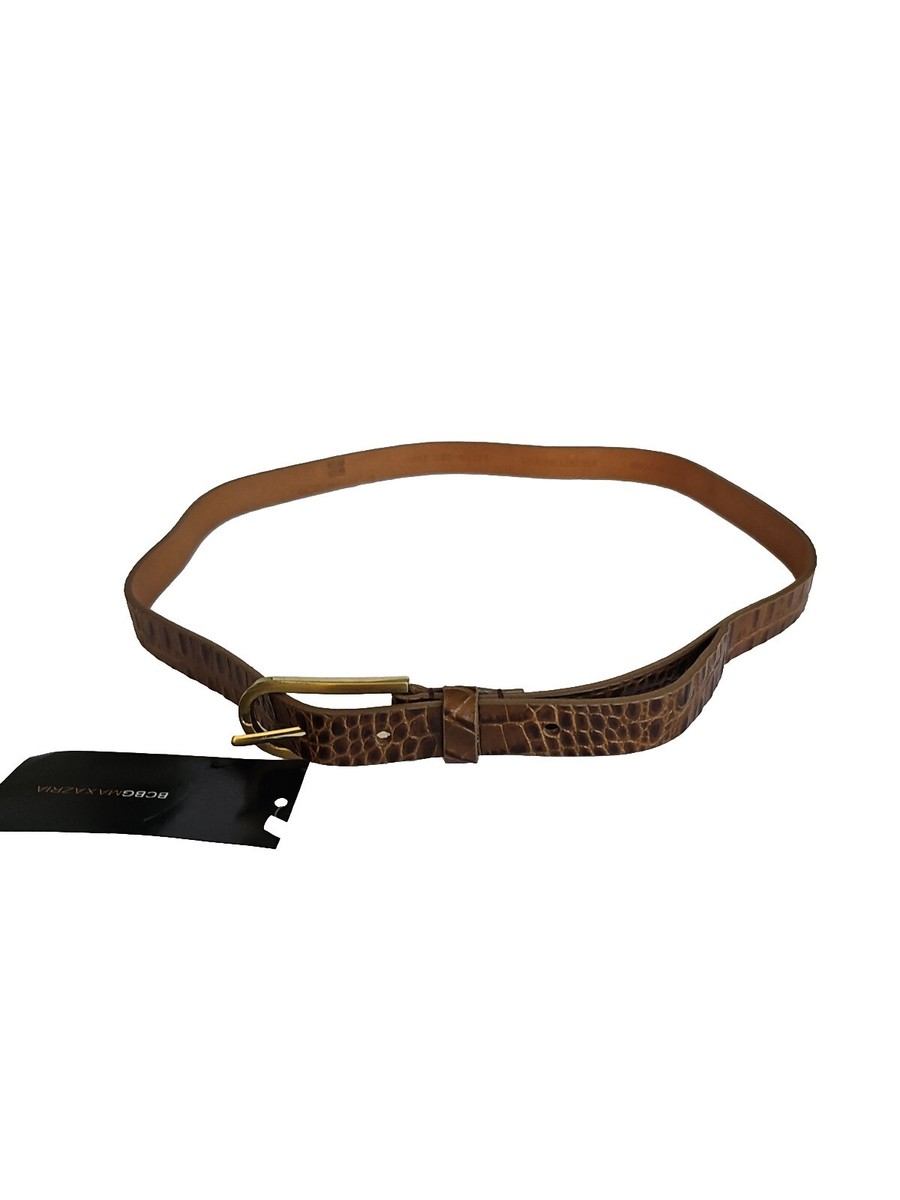BCBG MaxAzria Belt Brown 100% Leather Snake One Size 0.75  display picture 3