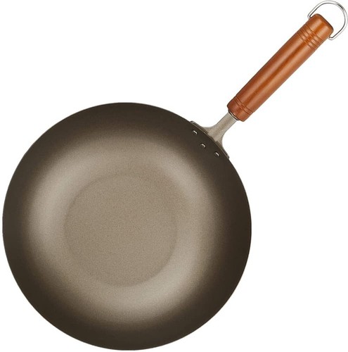 Tafuco Pure Titanium 30cm Wok Wood Handle 730g 1.6lb 8691ai Made In Japan New - Picture 7 of 24