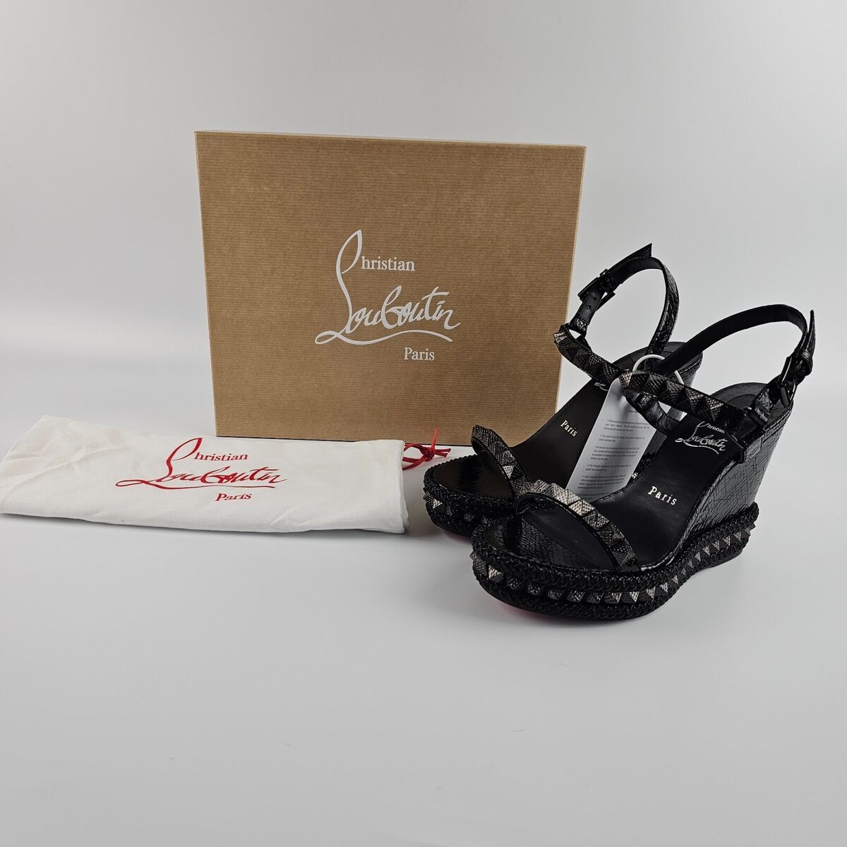 CHRISTIAN LOUBOUTIN Pyraclou Black Laminated Leather 110mm CHRISTIAN LOUBOUTIN Pyraclou Black Laminated Leather 110mm