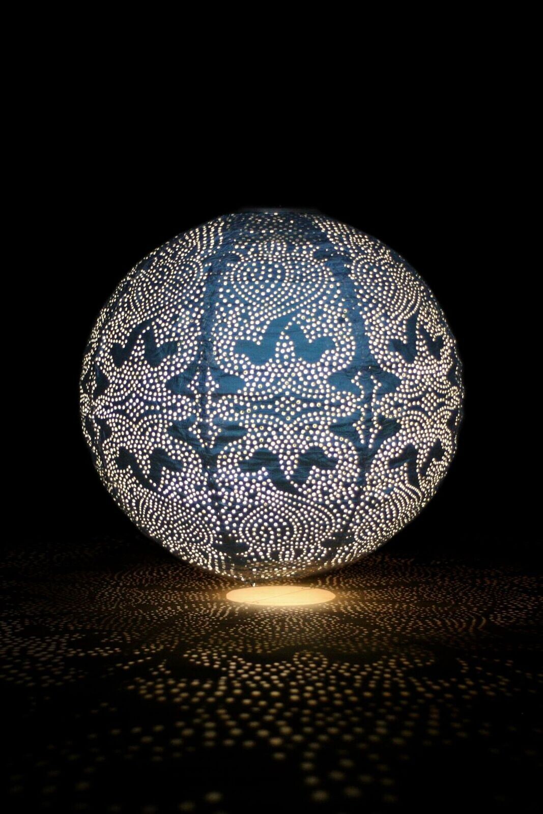 Solar Lantern - LED Outdoor Hanging & Table Light - Blue Globe - FREE DELIVERY