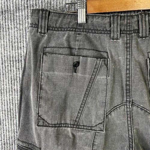 New Vans Cargo Shorts Mens 32 Gray Overprinted Canvas Skateboarding Off The Wall - Picture 10 of 17