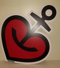 Astra Bier Pappschild, Werbeschild mit Ankerherz, Kiez, Hamburg, St. Pauli, Neu!