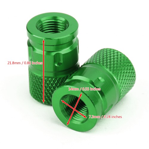 CNC Aluminum Green Anti-Thief Tire Valve Stem Cap For Motorcycle Car Truck Bike~ - Picture 5 of 12