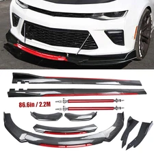 Front Bumper Lip Spoiler Body Kit Side Skirt Carbon Fiber For Chevrolet Chevy 2