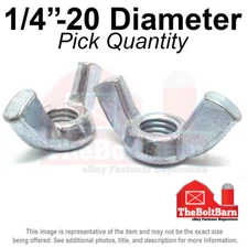 1/4"-20 Wing Nuts Zinc Plated COARSE Thread (Pick Quantity)