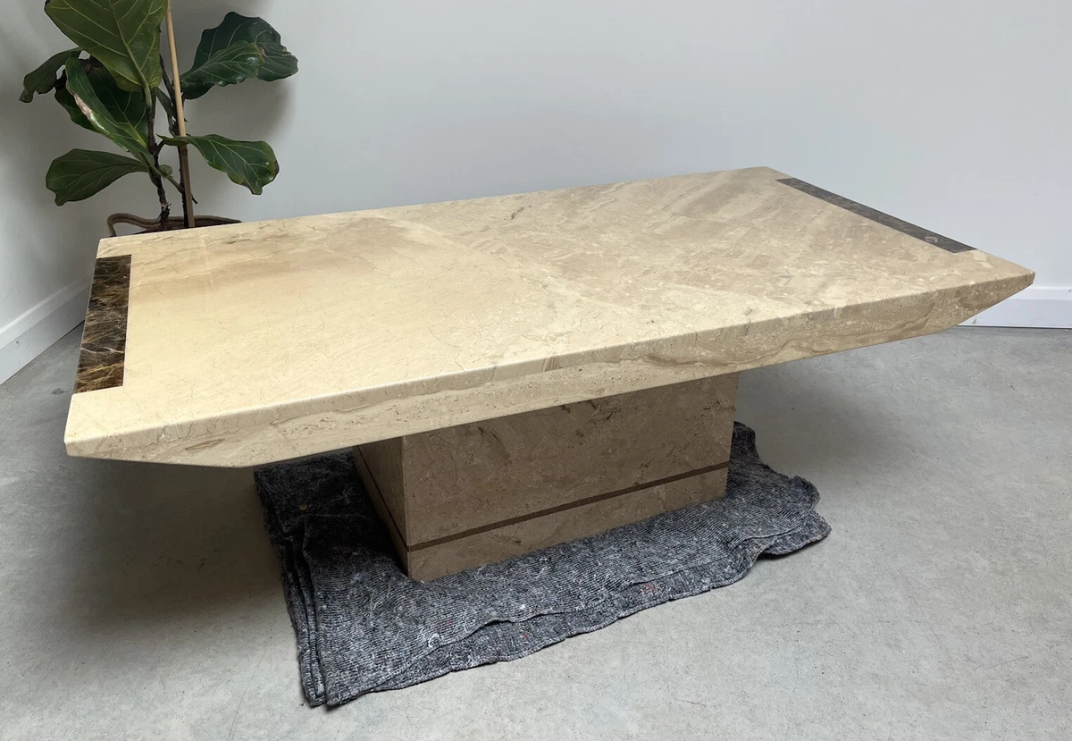 Marble travertine coffee table deals