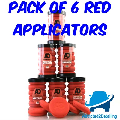 AUTOBRITE DIRECT RED MULTIPURPOSE FOAM APPLICATORS (6 PACK) SEALANT WAX ETC