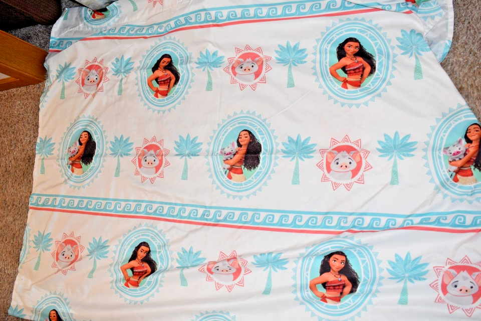H6 Disney MOANA Floral Twin Flat bed Sheet (Microfiber Fabric) eBay