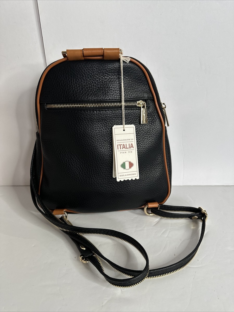 NWT Valentina Genuine Red & Tan Pebble Italian Leather  display picture 1