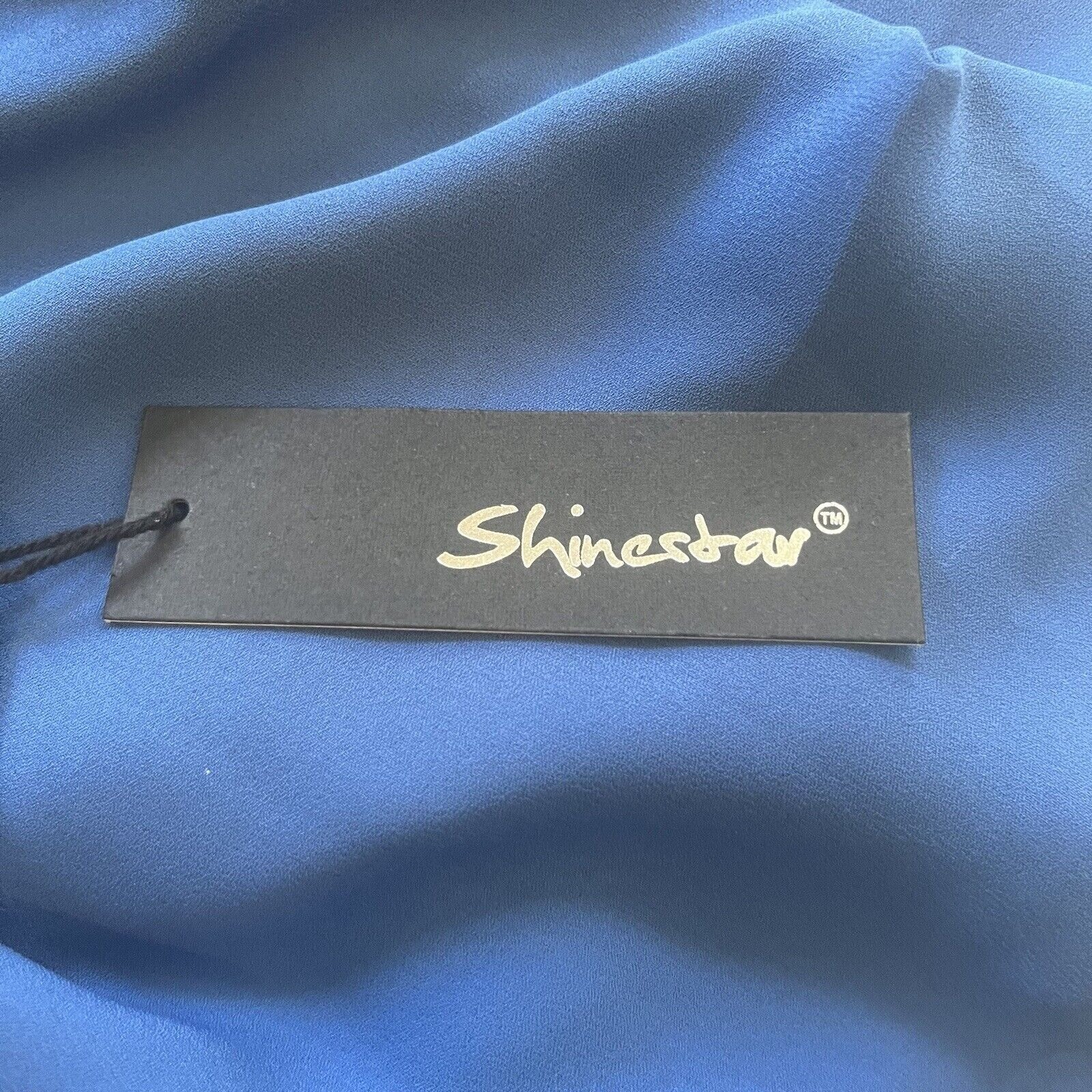 Shinestar Sleeveless Blouse Shirt Womens Blue Large Strappy Cami New