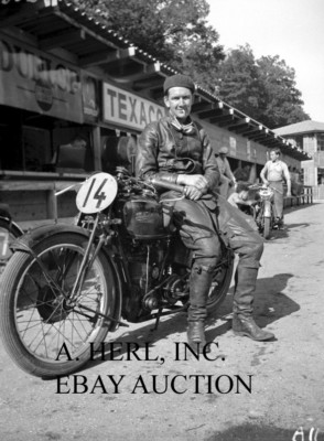 Velocette 500cc motorcycle Charlie Salt – Isle of Man TT 1930s photo press  photo