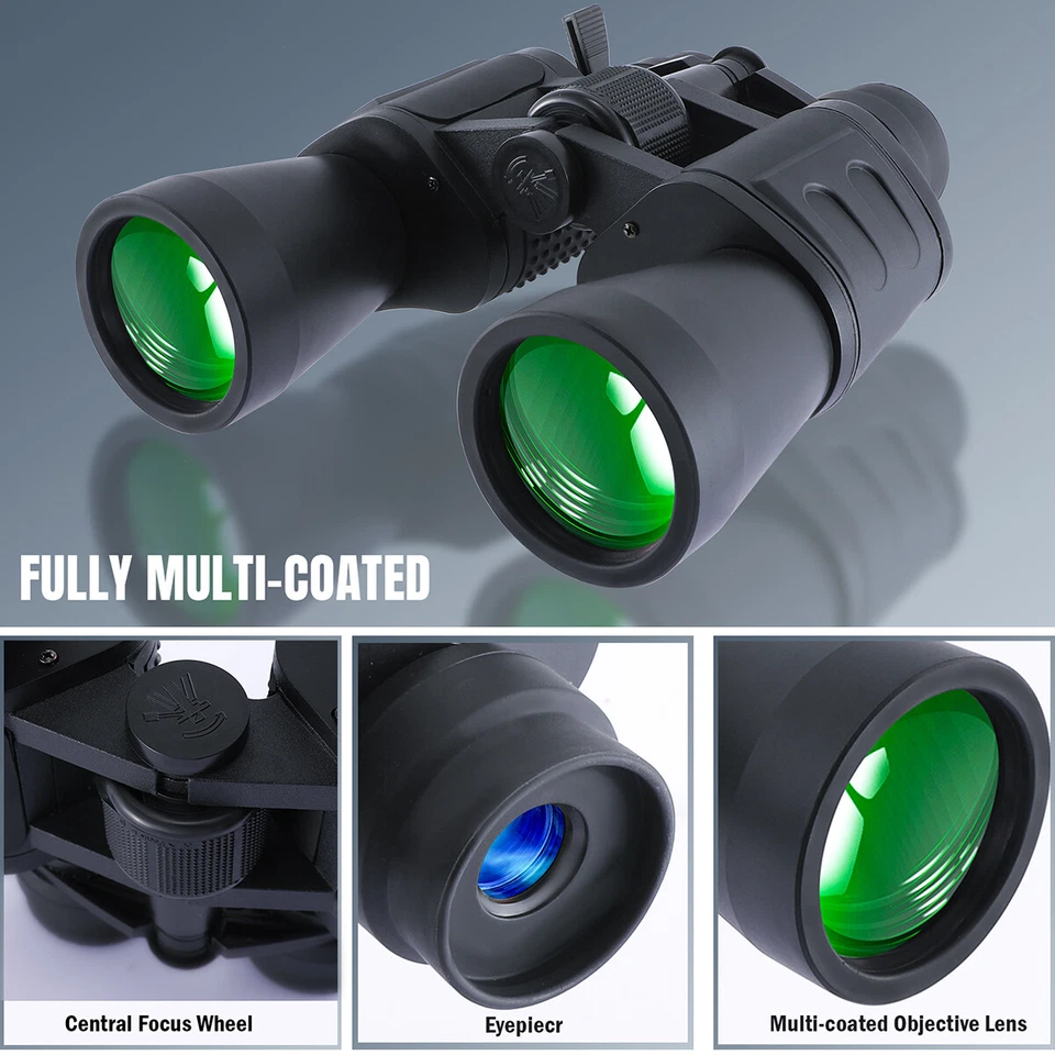 Binoculars 180x100 Wide Angle Military Zoom Day/Night Telescope Waterproof+Bag - Image 2 of 4
