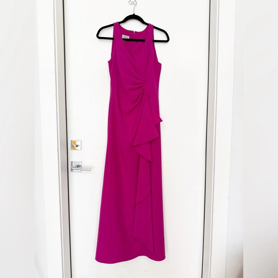 Maxi Vestido de Noche Rosa Armani Colezzioni Talla 4 Foto 3 de 4