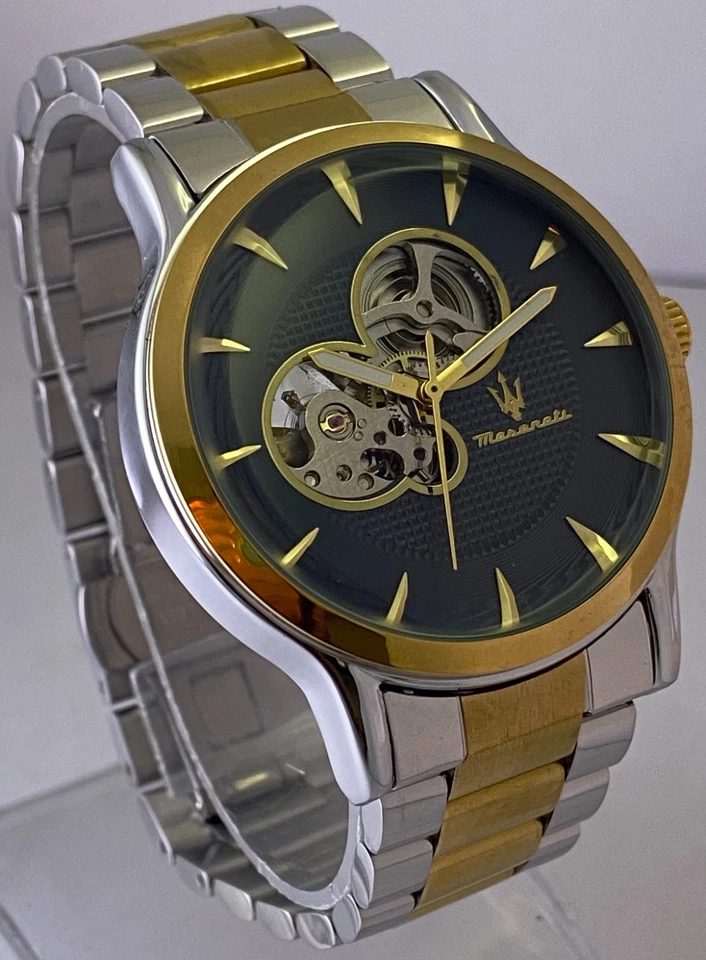 Reloj Automático Maserati Velocita Reacondicionado Dial Corazón Abierto Diseño Dos Tonos Foto 4 de 4