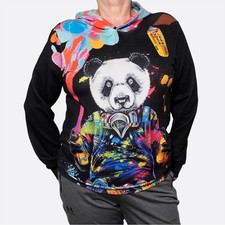 Panda Graffiti Sudadera con Capucha Ropa de Calle Arte Gráfico Sudadera 0X L Unisex Edgy