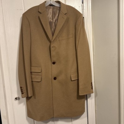 Saks fifth avenue Camel Wool & Cashmere Men s Coat/Jacket Large Classic Car Coat
