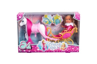 Simba Evi Love Princess Ride -Puppe mit Pferd und Schlitten und Acessoires