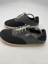 Olukai Nohea Moku Shoes Mens 9.5 Black Gray Slip On Beach Boat Casual 10283-6C6C