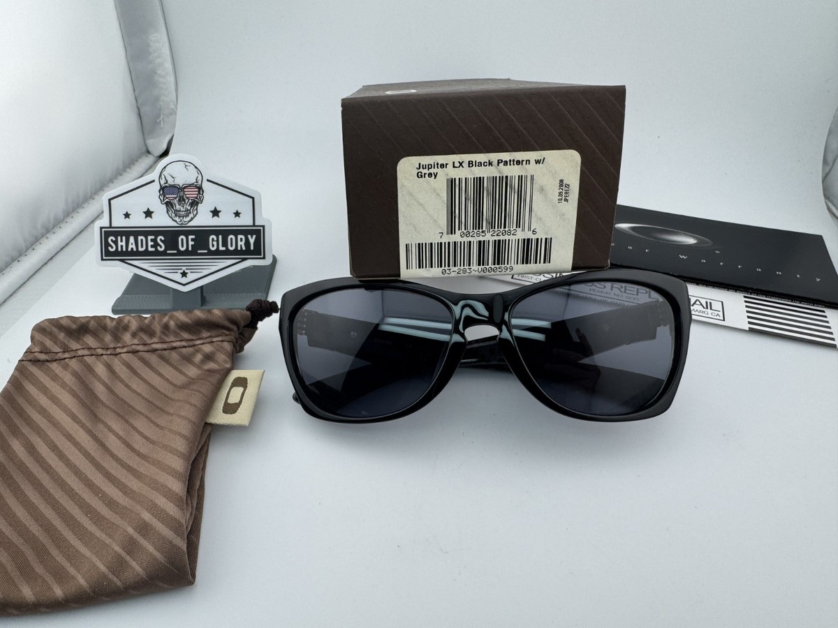 OAKLEY JUPITER LX BLACK PATTERN W/ GREY SUNGLASSES 03-283