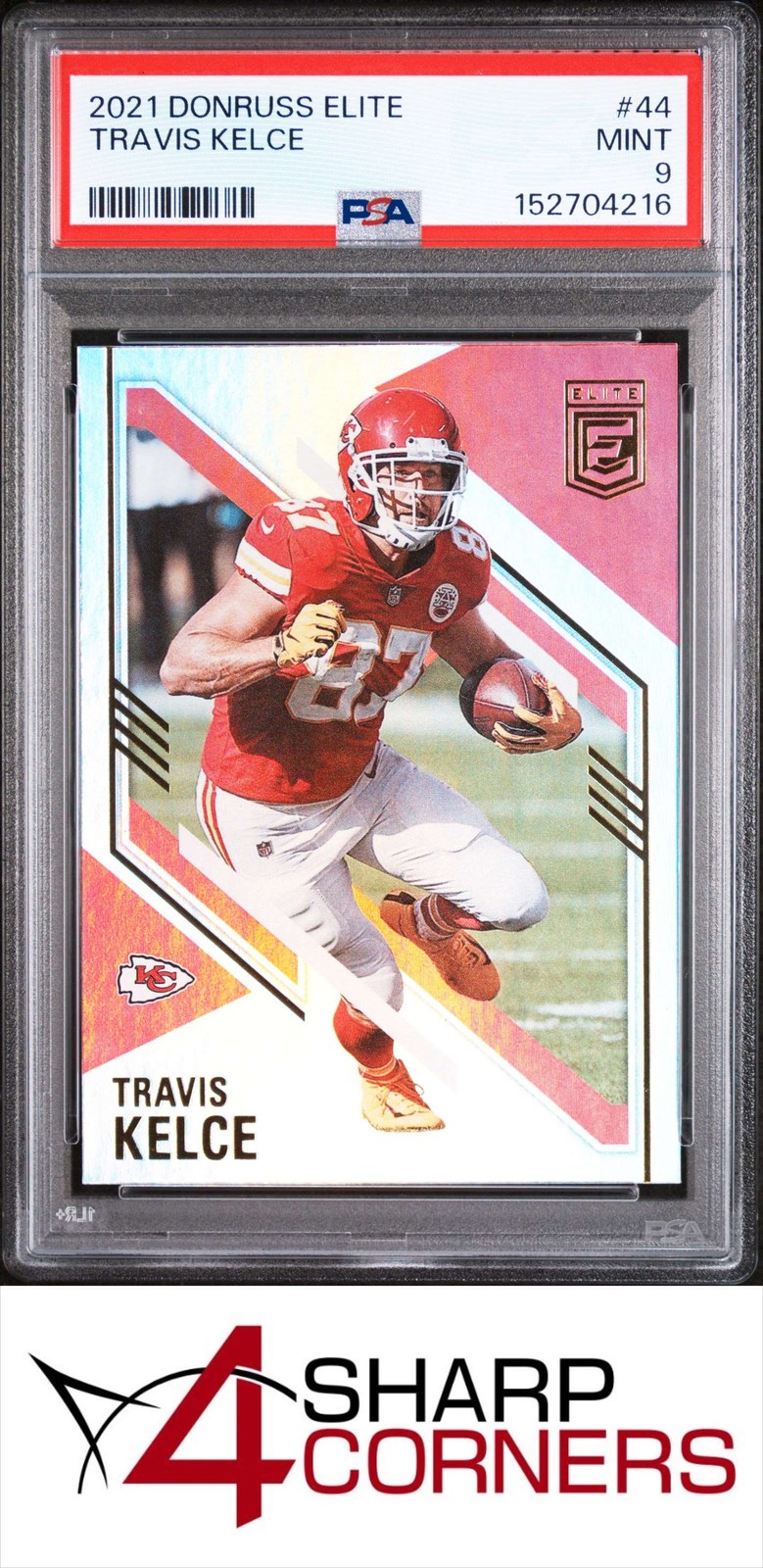2021 PANINI DONRUSS ELITE #44 TRAVIS KELCE POP 5 PSA 9 view 1