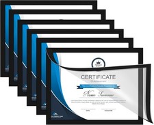 8.5 x 11 certificate frame Self-adhesive magnetic photo frame for wall display