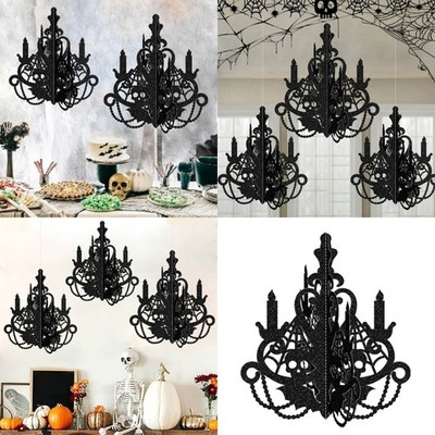 Halloween Hanging Lanterns 3D Paper Craft Candlestick Ornament Home Decors Gift