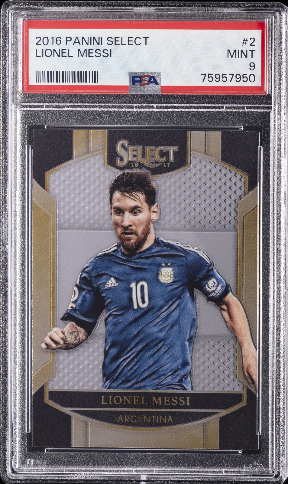 2016 PANINI SELECT #2 LIONEL MESSI PSA 9 view 1