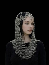 Mittelalterliches handgefertigtes Kettenhemd Kopfschmuck Gothic für Tomorrowl...