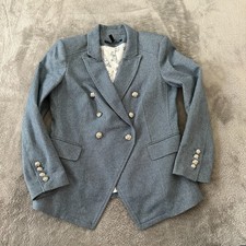 WHBM White House Black Market Double Breasted Blazer Jacket Blue 6