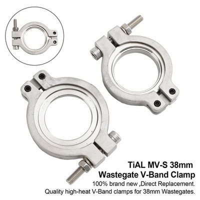 2PC TiAL MV-S 38mm Wastegate V-Band Clamp Set mit Schrauben und Dichtungen