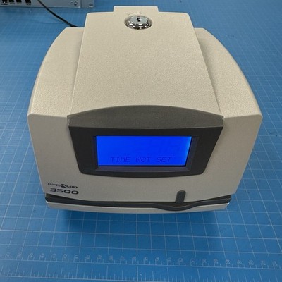 Pyramid 3500 Employee Time Clock w/Power Adapter  Cord - No Key