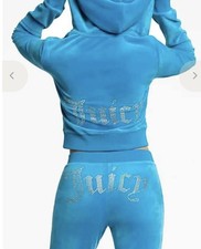 Vintage Juicy Couture Tracksuit Set Turquoise Flash Medium Jacket Pants Rare