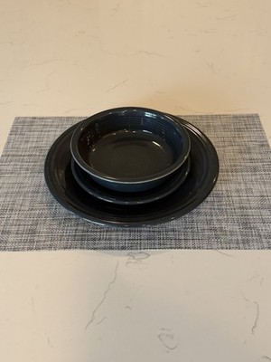  FiestaWare 3 Piece Set - Slate Gray Dinner Plate, Soup Bowl, And Salad Plate 