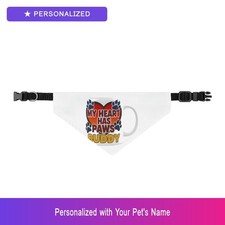 Custom Pitbull Pit Bull Paw Print Puppy Dog Bandana Personalized Pet Name