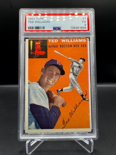 1954 TOPPS!  TED WILLIAMS!  BOSTON RED SOX!  #1  PSA 3!  FRESH GRADE!