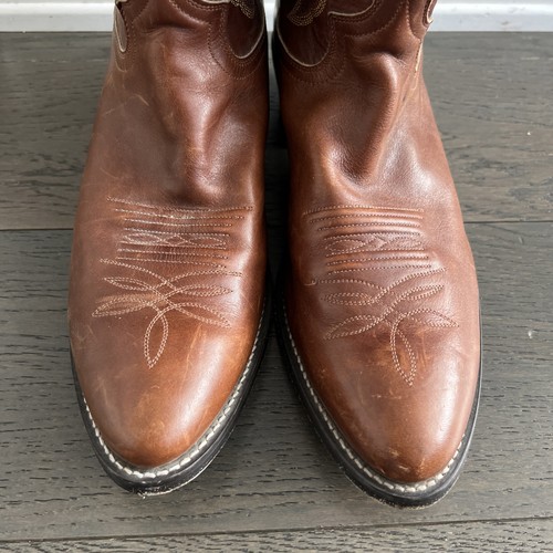 Justins Westernstiefel Herren 12 D braun Stil #2421 abgenutzt Leder Cowboy - Bild 2 von 9