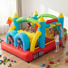 15.3X 9ft Inflatable Bounce House with Dual Tunnels/Double Slides/2Climbing Wall