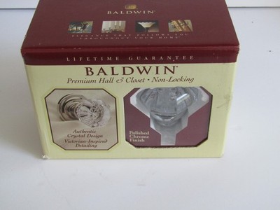 1 -Baldwin Premium Fillmore Crystal Knob 5800.260.PASRD Polish Chrome NEW BOX