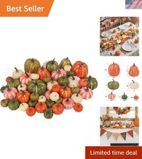 46 Pcs Assorted Foam Pumpkins Beautiful Fall Decorations for Thanksgiving