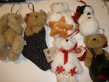 Lot of 6 Boyds Bear Plush Ornaments  87 